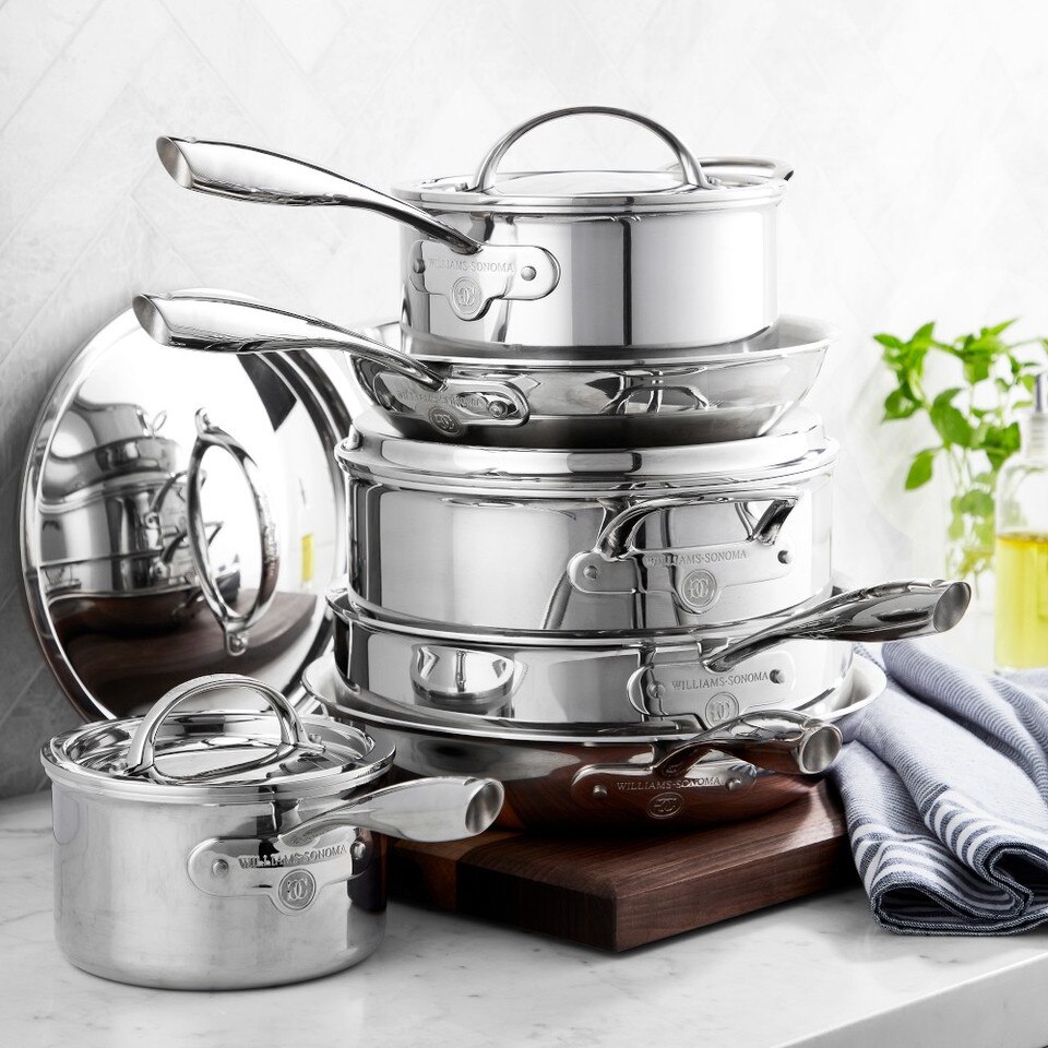 Williams Sonoma Thermo-Clad„¢ Stainless-Steel 10-Piece Cookware Set